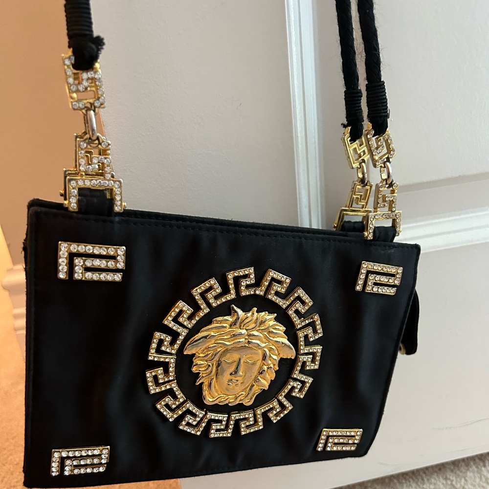 Versace bag, Gianni Versace black silk bag in very good condition.